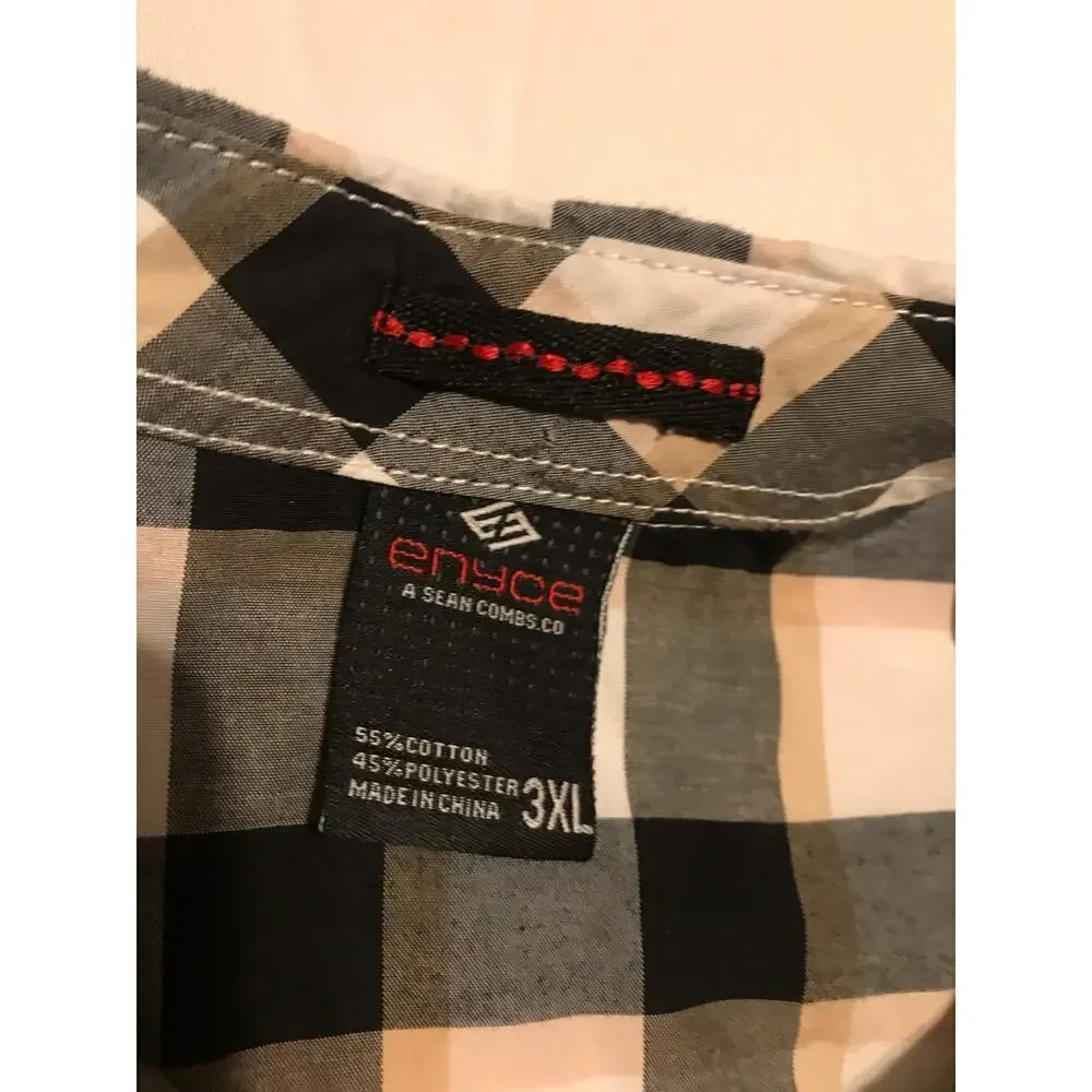 Enyce Plaid men's Y2K Vintage 3XL button down shirt Western Cowboy Streetwear - Picture 5 of 8